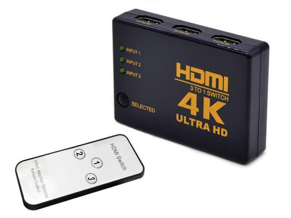 Commutateur HDMI 3-Port Entrée HDMI 3x 1x HDMI sortie Télécommandé